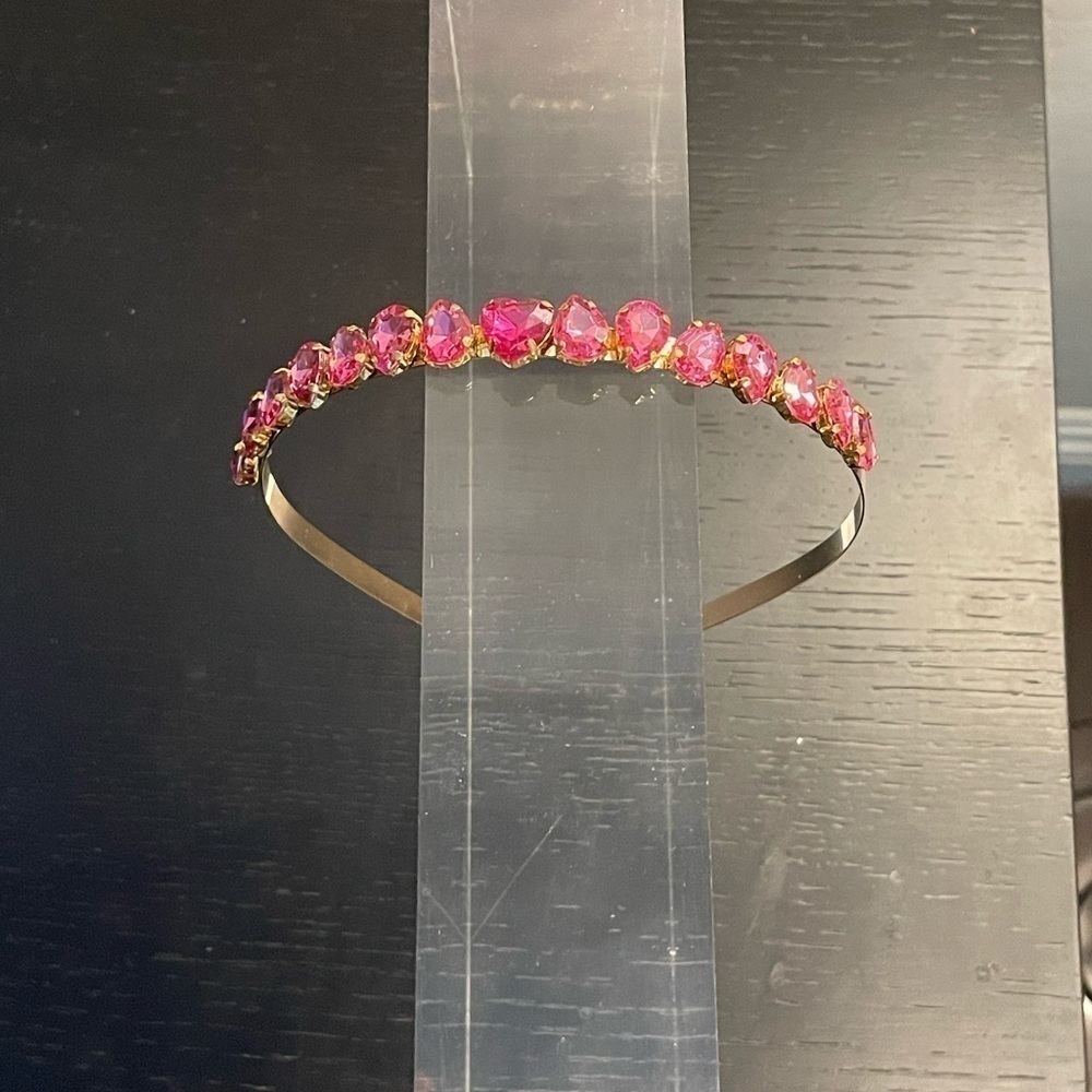 𝅺pink Heart Rhinestone Headband. - Picture 11 of 16